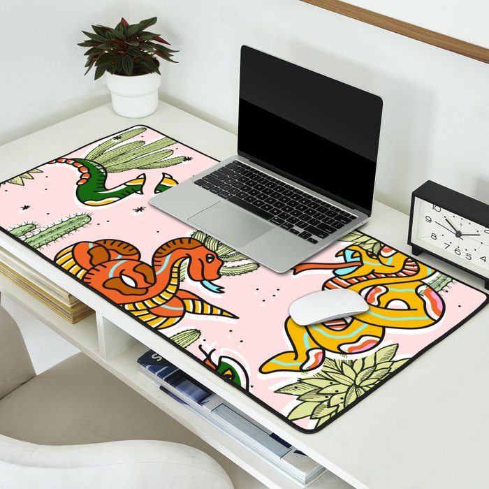 Join Or Die #illustration #wildlife #pattern Desk Mat Gallery Image 2
