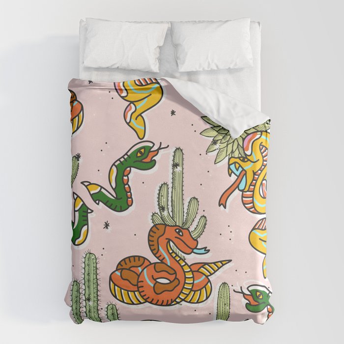 Join Or Die #illustration #wildlife #pattern Duvet Cover Gallery Image 1