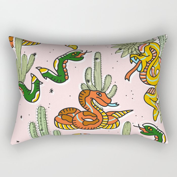Join Or Die #illustration #wildlife #pattern Rectangular Pillow Gallery Image 2