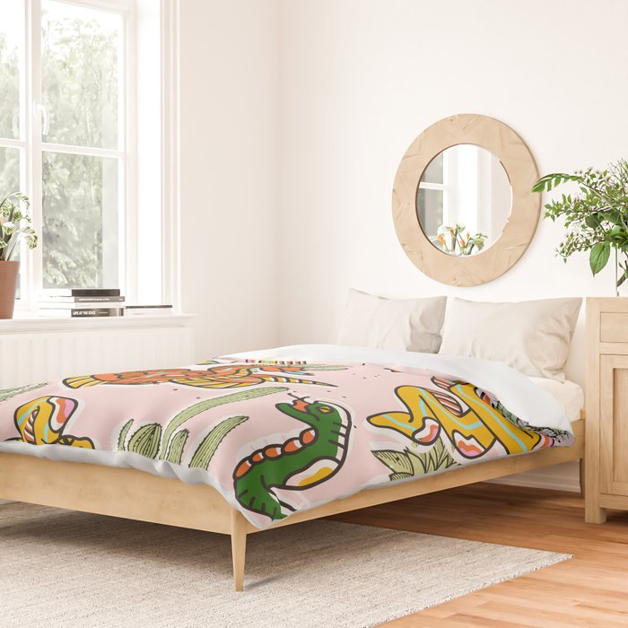 Join Or Die #illustration #wildlife #pattern Duvet Cover Gallery Image 2