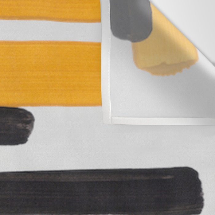 Mid Century Abstract Black & Yellow Fun Pattern Mustard Striped Primitive Stripes Wall Tapestry Gallery Image 3