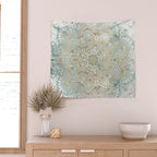 Yoga, Mandala, Teal and Gold, Wall Art Boho Wall Tapestry Gallery Image 2