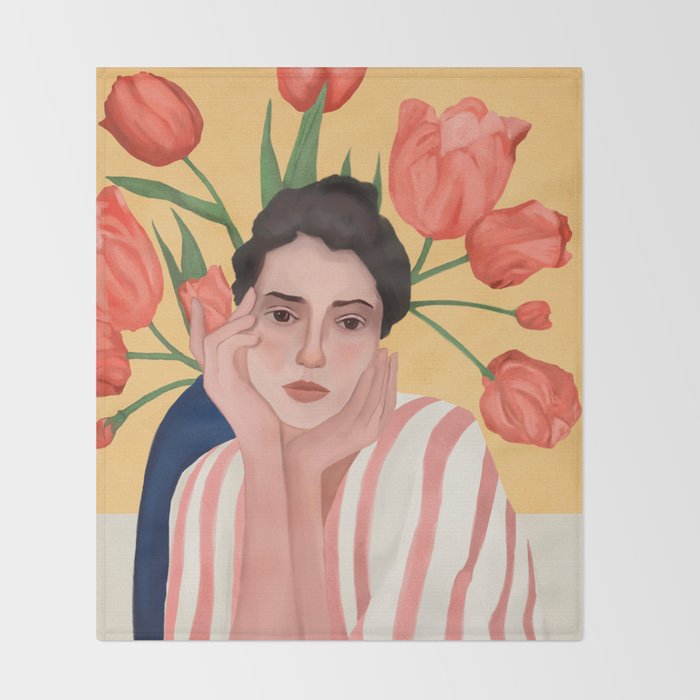 She is the Spring Throw Blanket Gallery Image 2