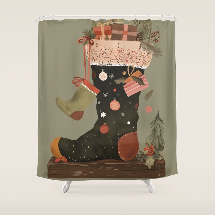 Joyful Stockings II Shower Curtain Gallery Image 1