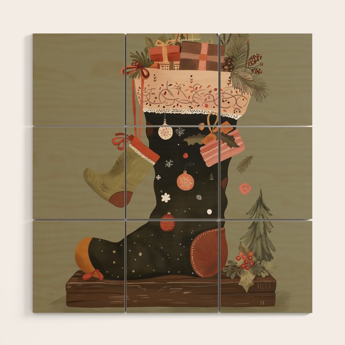 Joyful Stockings II Wood Wall Art Gallery Image 1