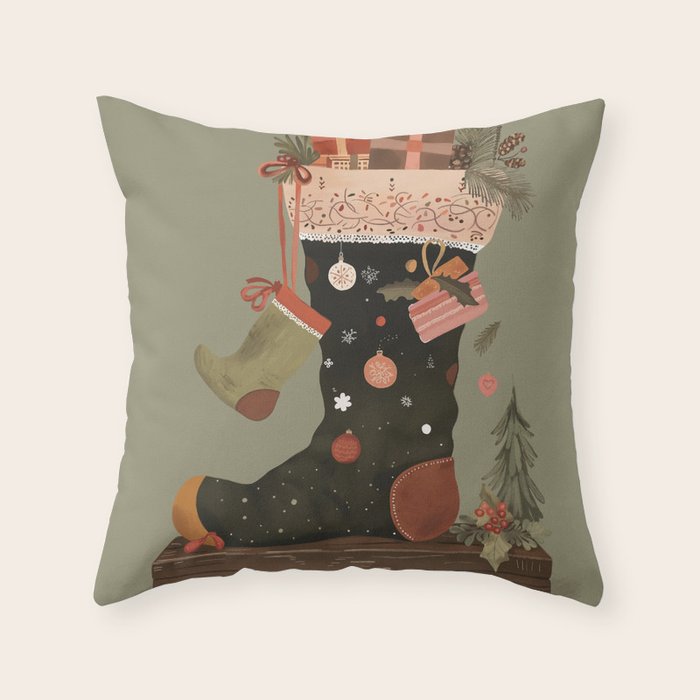 Joyful Stockings II Throw Pillow Gallery Image 6