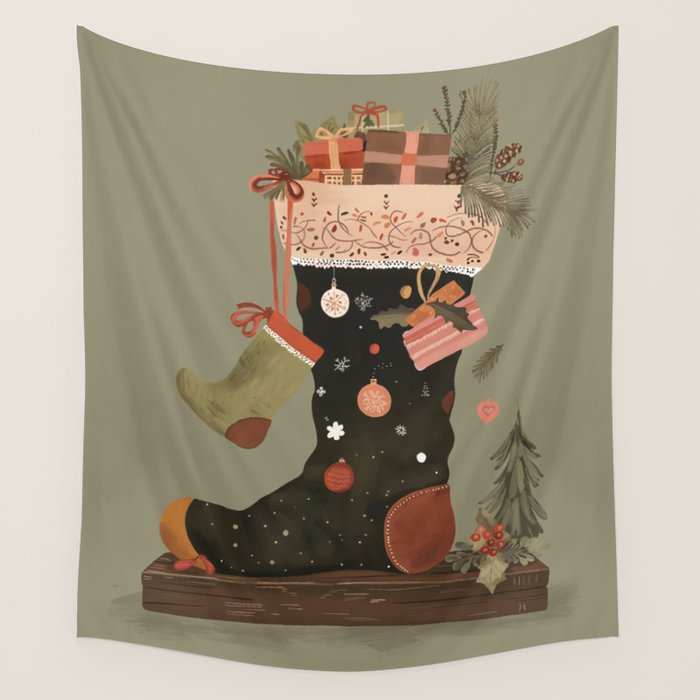 Joyful Stockings II Wall Tapestry Gallery Image 4