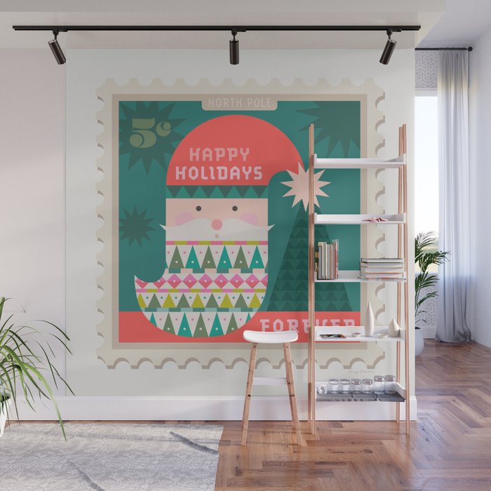 Happy Holidays Santa Claus Wall Mural Gallery Image 1