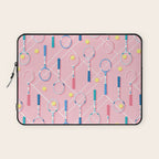 Collection of Retro Tennis Racquets on Pink Laptop Sleeve Gallery Image 1