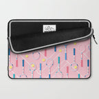 Collection of Retro Tennis Racquets on Pink Laptop Sleeve Gallery Image 2