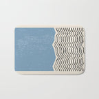 Mid Century Modern Minimalist Blue Waves Rothko Inspired Color Field With Lines Geometric Style  Bath Mat Gallery Image 1