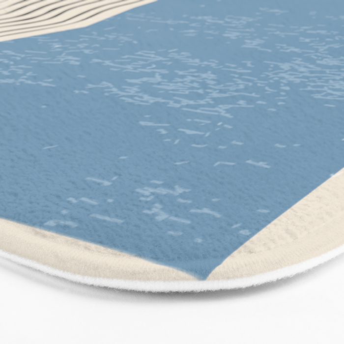 Mid Century Modern Minimalist Blue Waves Rothko Inspired Color Field With Lines Geometric Style  Bath Mat Gallery Image 3
