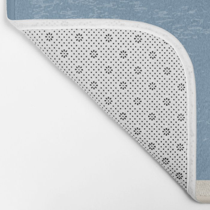 Mid Century Modern Minimalist Blue Waves Rothko Inspired Color Field With Lines Geometric Style  Bath Mat Gallery Image 2