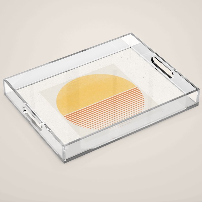 Retro Sunrise No 1  Acrylic Tray Gallery Image 1