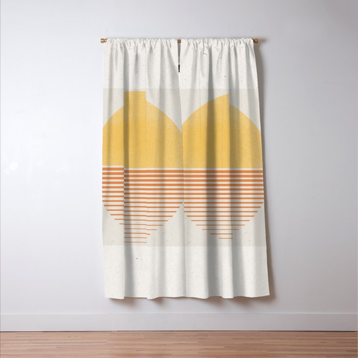 Retro Sunrise No 1  Window Curtain Gallery Image 3
