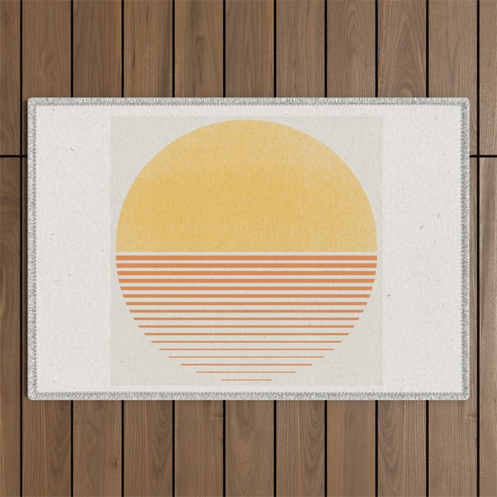Retro Sunrise No 1  Outdoor Rug Gallery Image 1