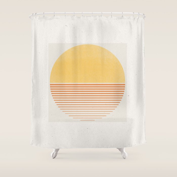 Retro Sunrise No 1  Shower Curtain Gallery Image 1