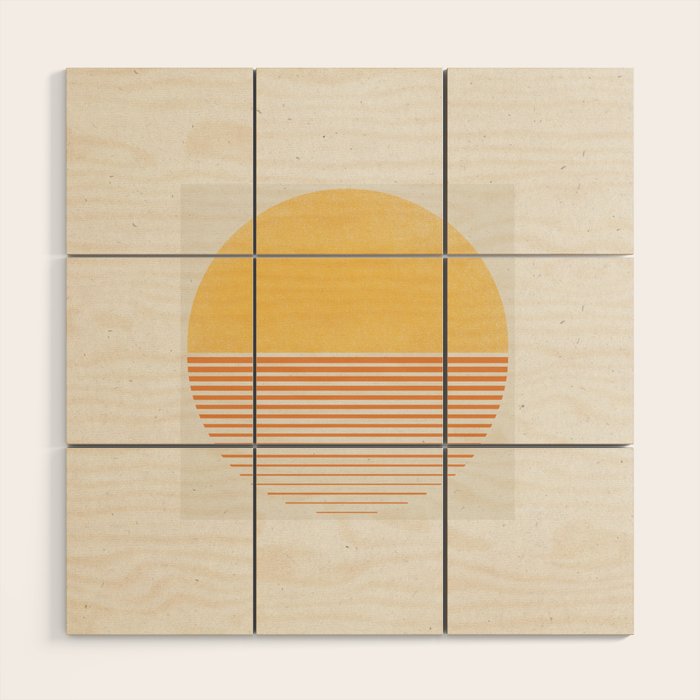 Retro Sunrise No 1  Wood Wall Art Gallery Image 1