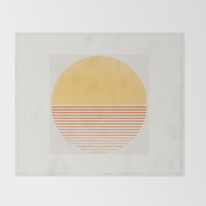 Retro Sunrise No 1  Throw Blanket Gallery Image 2