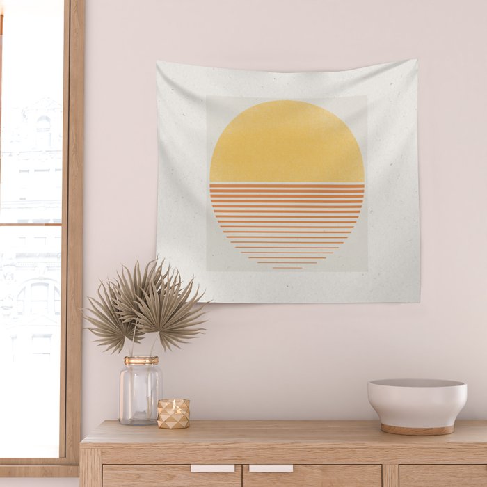 Retro Sunrise No 1  Wall Tapestry Gallery Image 2