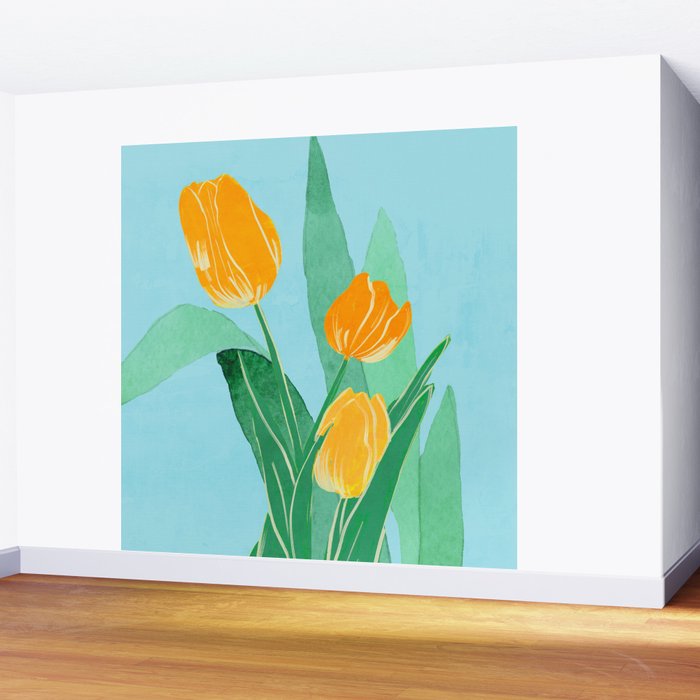 Modern Art Flowers 20 Wall Mural Gallery Image 2