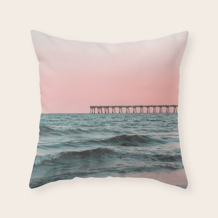Pink Ocean Throw Pillow Gallery Image 6