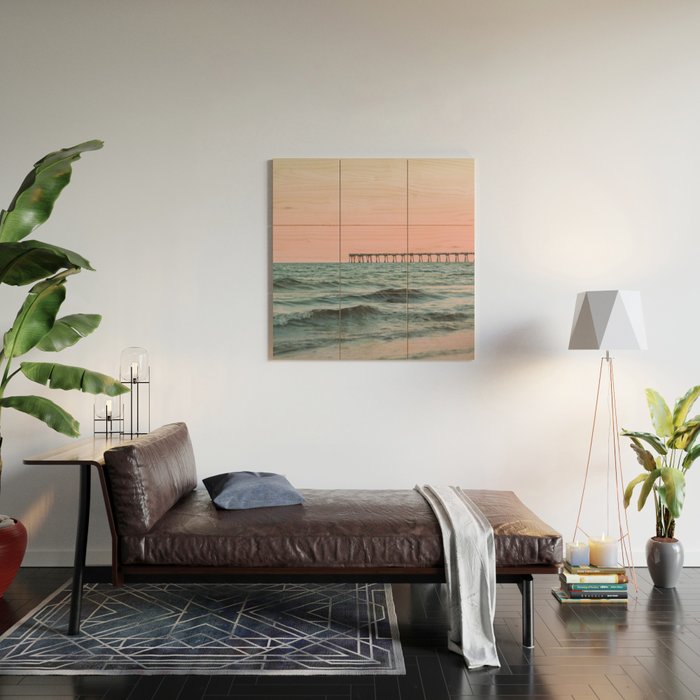 Pink Ocean Wood Wall Art Gallery Image 2