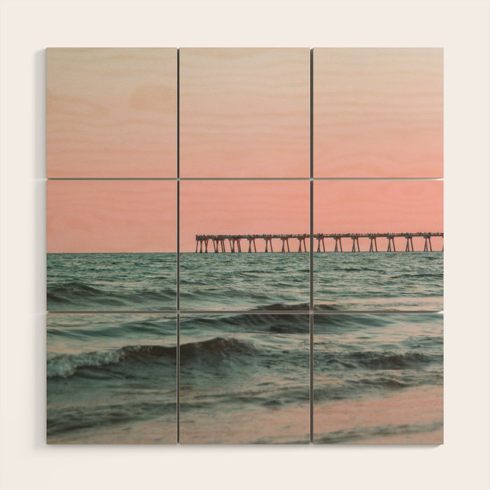 Pink Ocean Wood Wall Art Gallery Image 1