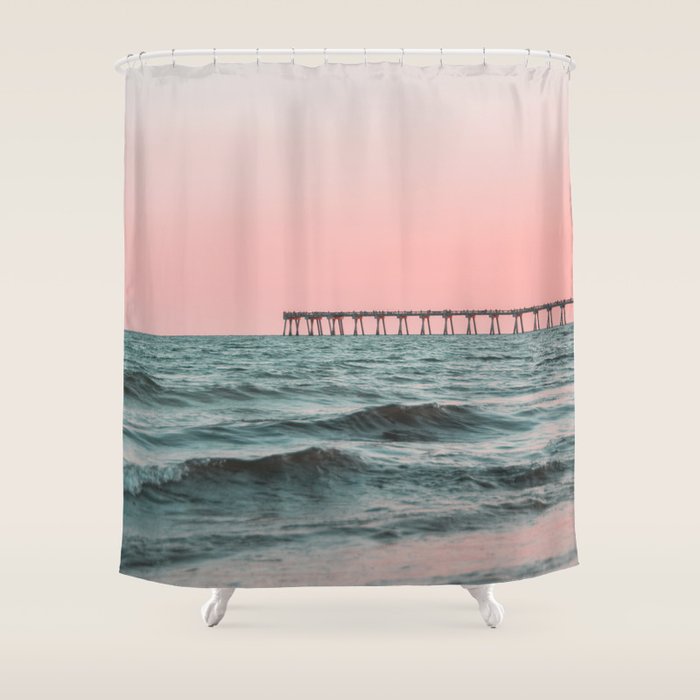 Pink Ocean Shower Curtain Gallery Image 1
