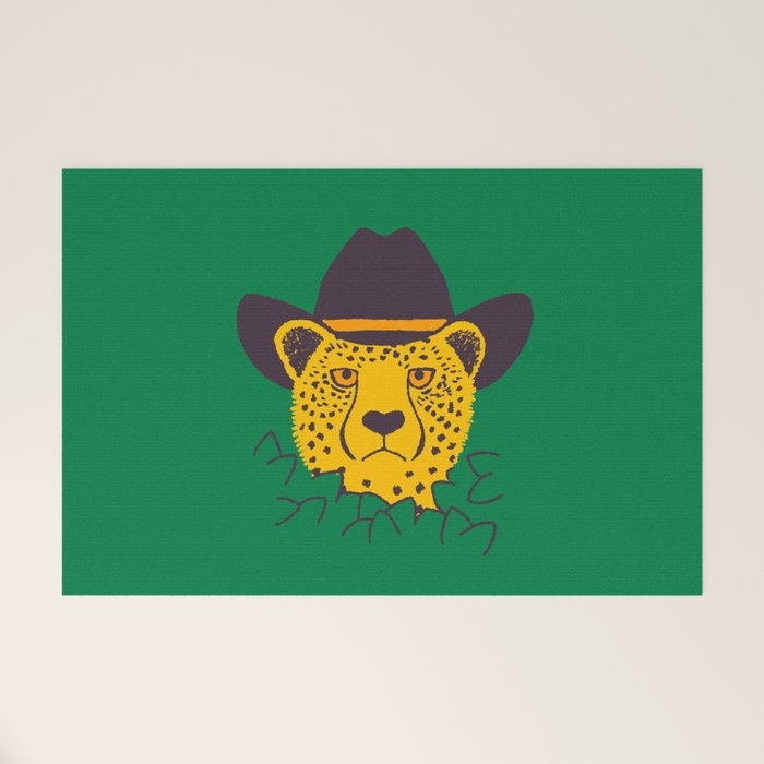 Leafy Cowgirl Cheetah Welcome Mat Gallery Image 1