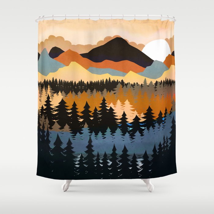 Colors of a Mountain View Shower Curtain Gallery Image 1
