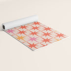 Midcentury Modern Atomic Starburst Pattern Pink Orange Yoga Mat Gallery Image 2