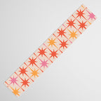Midcentury Modern Atomic Starburst Pattern Pink Orange Table Runner Gallery Image 3