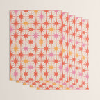 Midcentury Modern Atomic Starburst Pattern Pink Orange Wrapping Paper Gallery Image 3