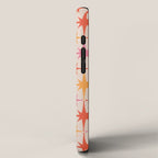 Midcentury Modern Atomic Starburst Pattern Pink Orange iPhone Case Gallery Image 2