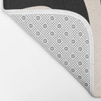 Tiki Minimalist Mid-Century Modern Abstract Pattern Black and Almond Cream Bath Mat Gallery Image 2