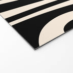 Tiki Minimalist Mid-Century Modern Abstract Pattern Black and Almond Cream Welcome Mat Gallery Image 2