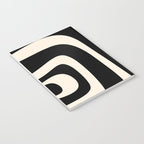 Tiki Minimalist Mid-Century Modern Abstract Pattern Black and Almond Cream Notebook Gallery Image 3