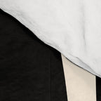 Tiki Minimalist Mid-Century Modern Abstract Pattern Black and Almond Cream Comforter Gallery Image 4