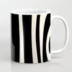 Tiki Minimalist Mid-Century Modern Abstract Pattern Black and Almond Cream Coffee Mug Gallery Image 1