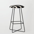 Tiki Minimalist Mid-Century Modern Abstract Pattern Black and Almond Cream Stool Gallery Image 1