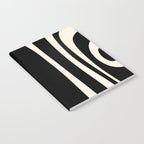 Tiki Minimalist Mid-Century Modern Abstract Pattern Black and Almond Cream Notebook Gallery Image 2