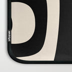 Tiki Minimalist Mid-Century Modern Abstract Pattern Black and Almond Cream Laptop Sleeve Gallery Image 3