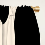 Tiki Minimalist Mid-Century Modern Abstract Pattern Black and Almond Cream Window Curtain Gallery Image 2
