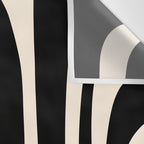 Tiki Minimalist Mid-Century Modern Abstract Pattern Black and Almond Cream Wall Tapestry Gallery Image 3