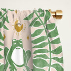 Froggie Ogee - green and blush Window Curtain Gallery Image 2