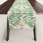 Froggie Ogee - green and blush Table Runner Gallery Image 1