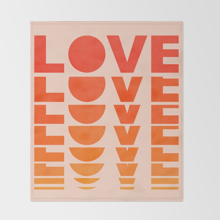 Abstraction_LOVE_SUNSET_Minimalism_001 Throw Blanket Gallery Image 2