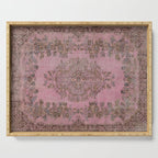pink oriental vintage carpet Serving Tray Gallery Image 1