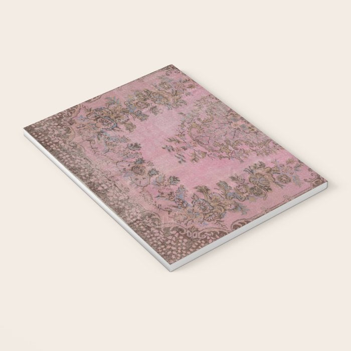 pink oriental vintage carpet Notebook Gallery Image 3